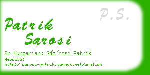 patrik sarosi business card